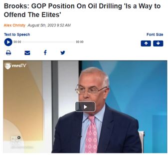 David Brooks - GOP Favors Oil Drilling to Offend Elites.JPG